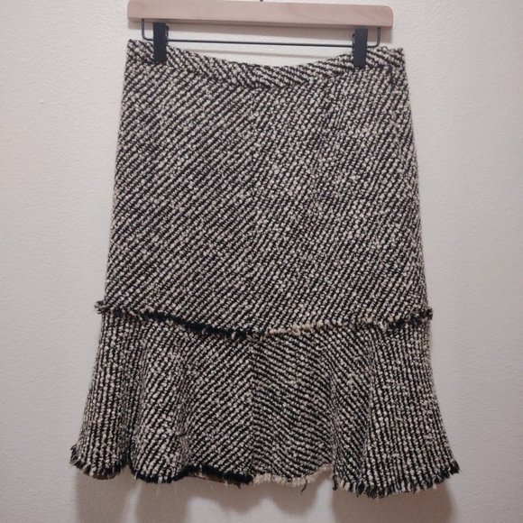J. Crew Brown Tweed Wool Blend Skirt 4 - Picture 1 of 3